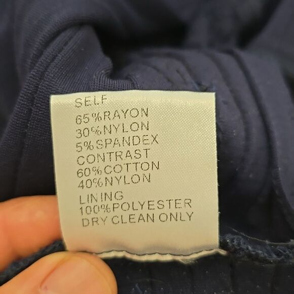 Tadashi Women’s Shoji Navy Lace Ribbed Cocktail Dress Size Large - EUC! - Picture 9 of 9